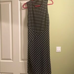 Mossimo Supply Co. Black and White Striped Midi Dress